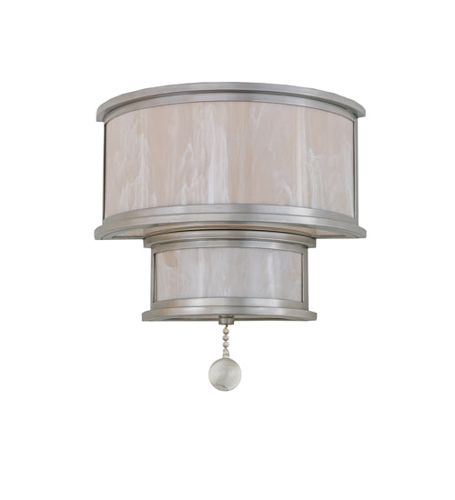 Meyda Lighting Zayne 16" 3-Light Nickel Wall Sconce With Fleshtone Idalight Shade Glass