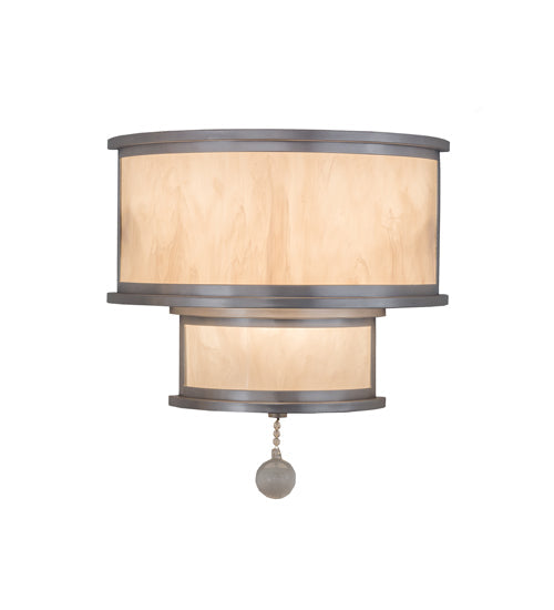 Meyda Lighting Zayne 16" 3-Light Nickel Wall Sconce With Fleshtone Idalight Shade Glass