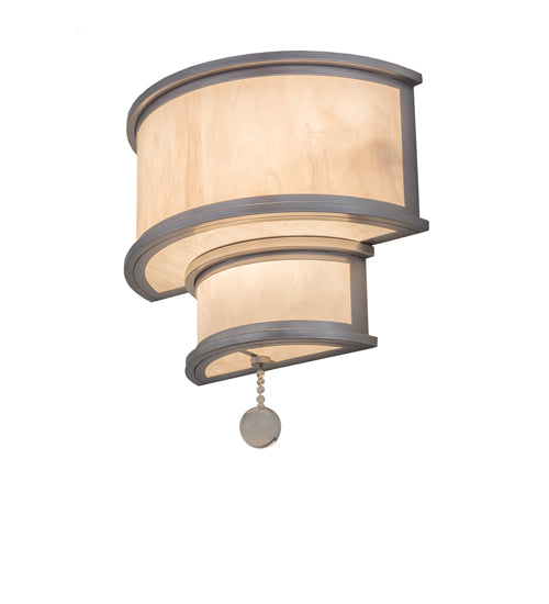 Meyda Lighting Zayne 16" 3-Light Nickel Wall Sconce With Fleshtone Idalight Shade Glass