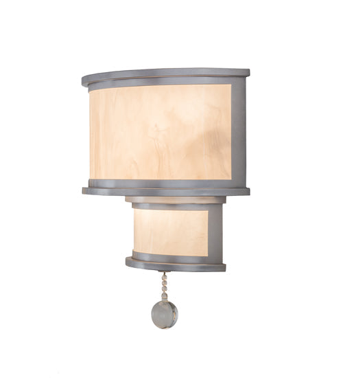 Meyda Lighting Zayne 16" 3-Light Nickel Wall Sconce With Fleshtone Idalight Shade Glass