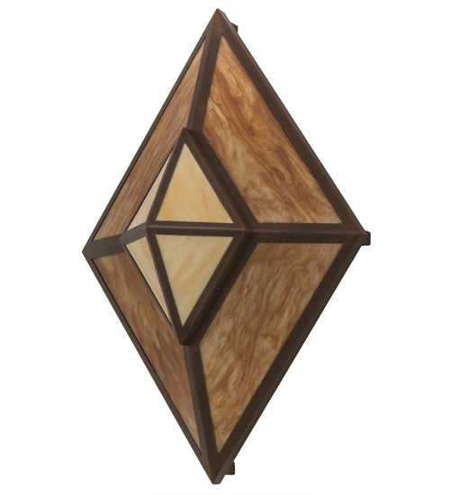 Meyda Lighting Zephyrine 24" 5-Light Antique Rust Wall Sconce With Ambra Siena Idalight & Tawnyrock Idalight Shade Glass