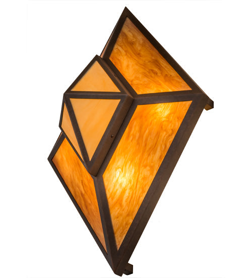 Meyda Lighting Zephyrine 24" 5-Light Antique Rust Wall Sconce With Ambra Siena Idalight & Tawnyrock Idalight Shade Glass