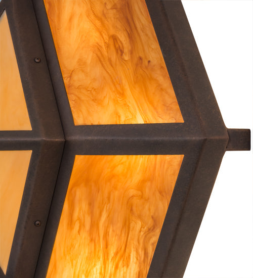 Meyda Lighting Zephyrine 24" 5-Light Antique Rust Wall Sconce With Ambra Siena Idalight & Tawnyrock Idalight Shade Glass