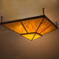 Meyda Lighting Zephyrine 72"Sq 22-Light Antique Rust Flush Mount Light With Ambra Siena Idalight And Tawnyrock Idalight Shade Glass