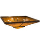 Meyda Lighting Zephyrine 72"Sq 22-Light Antique Rust Flush Mount Light With Ambra Siena Idalight And Tawnyrock Idalight Shade Glass