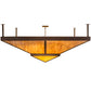 Meyda Lighting Zephyrine 72"Sq 22-Light Antique Rust Flush Mount Light With Ambra Siena Idalight And Tawnyrock Idalight Shade Glass