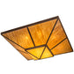 Meyda Lighting Zephyrine 72"Sq 22-Light Antique Rust Flush Mount Light With Ambra Siena Idalight And Tawnyrock Idalight Shade Glass
