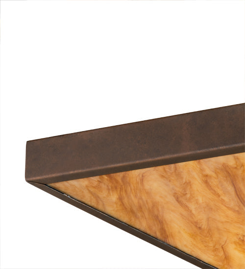 Meyda Lighting Zephyrine 72"Sq 22-Light Antique Rust Flush Mount Light With Ambra Siena Idalight And Tawnyrock Idalight Shade Glass
