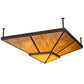 Meyda Lighting Zephyrine 72"Sq 22-Light Antique Rust Flush Mount Light With Ambra Siena Idalight And Tawnyrock Idalight Shade Glass