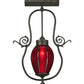 Meyda Lighting Zest 17" Timeless Bronze Pendant Light With Ruby Shade Glass