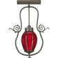 Meyda Lighting Zest 17" Timeless Bronze Pendant Light With Ruby Shade Glass