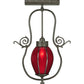 Meyda Lighting Zest 17" Timeless Bronze Pendant Light With Ruby Shade Glass