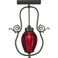 Meyda Lighting Zest 17" Timeless Bronze Pendant Light With Ruby Shade Glass