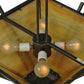 Meyda Lighting Zeta 33" 4-Light Blackened Pewter Semi-flush Mount Ceiling Light With Beige Iridescent Art Shade Glass