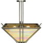 Meyda Lighting Zeta 33" 4-Light Blackened Pewter Semi-flush Mount Ceiling Light With Beige Iridescent Art Shade Glass