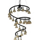 Meyda Lighting Zikloi 60" 30-Light Solar Black Chandelier With Beige Fluted Shade Glass