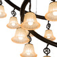 Meyda Lighting Zikloi 60" 30-Light Solar Black Chandelier With Beige Fluted Shade Glass