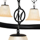 Meyda Lighting Zikloi 60" 30-Light Solar Black Chandelier With Beige Fluted Shade Glass