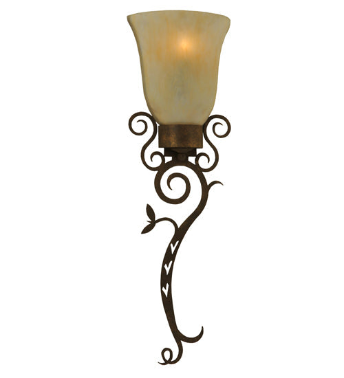Meyda Lighting Zoey 10" Pompeii Gold Wall Sconce With Sahara Taupe Idalight Shade Glass
