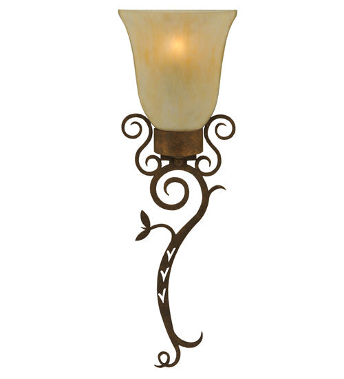 Meyda Lighting Zoey 10" Pompeii Gold Wall Sconce With Sahara Taupe Idalight Shade Glass