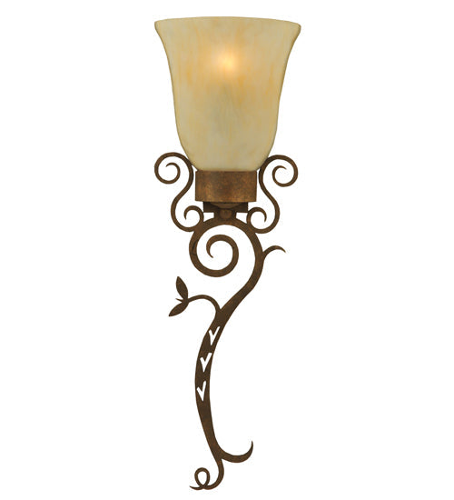 Meyda Lighting Zoey 10" Pompeii Gold Wall Sconce With Sahara Taupe Idalight Shade Glass