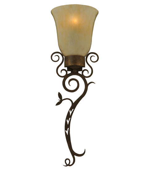 Meyda Lighting Zoey 10" Pompeii Gold Wall Sconce With Sahara Taupe Idalight Shade Glass
