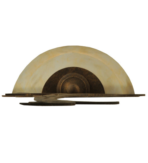 Meyda Lighting Zoey 10" Pompeii Gold Wall Sconce With Sahara Taupe Idalight Shade Glass