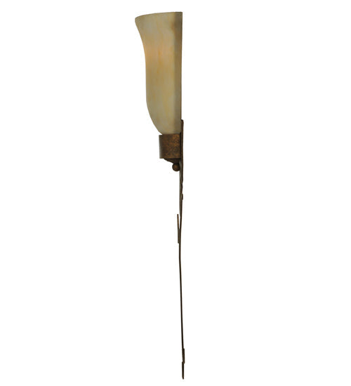 Meyda Lighting Zoey 10" Pompeii Gold Wall Sconce With Sahara Taupe Idalight Shade Glass