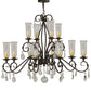 Meyda Lighting Zola 49" 12-Light 2-Tier Cajun Spice Chandelier With Clear Shade Glass