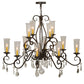 Meyda Lighting Zola 49" 12-Light 2-Tier Cajun Spice Chandelier With Clear Shade Glass