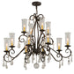 Meyda Lighting Zola 49" 12-Light 2-Tier Cajun Spice Chandelier With Clear Shade Glass