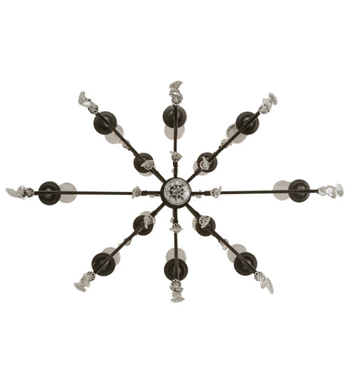 Meyda Lighting Zola 49" 12-Light 2-Tier Cajun Spice Chandelier With Clear Shade Glass