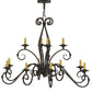 Meyda Lighting Zola 49" 12-Light 2-Tier Cajun Spice Chandelier With Clear Shade Glass