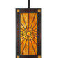 Meyda Lighting Zuvan 12" Chestnut Mini Pendant Light With Amber Quartz & Maduro Idalight Shade