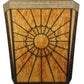 Meyda Lighting Zuvan 30" 8-Light Chestnut & Corinth Wall Sconce With Amber Quartz & Maduro Idalight Shade Glass