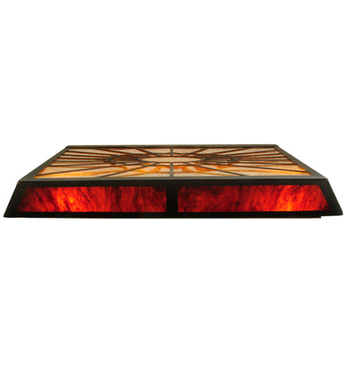 Meyda Lighting Zuvan 30" 8-Light Chestnut & Corinth Wall Sconce With Amber Quartz & Maduro Idalight Shade Glass