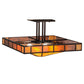 Meyda Lighting Zuvan 34" Mahogany Bronze Prime Semi-flush Mount Ceiling Light With Ambra Siena Idalight Shade Glass