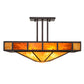 Meyda Lighting Zuvan 34" Mahogany Bronze Prime Semi-flush Mount Ceiling Light With Ambra Siena Idalight Shade Glass