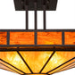 Meyda Lighting Zuvan 34" Mahogany Bronze Prime Semi-flush Mount Ceiling Light With Ambra Siena Idalight Shade Glass