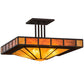 Meyda Lighting Zuvan 34" Mahogany Bronze Prime Semi-flush Mount Ceiling Light With Ambra Siena Idalight Shade Glass
