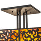 Meyda Lighting Zuvan 43" 4-Light Chestnut Semi-flush Mount Light With Amber Quartz & Maduro Idalight Shade
