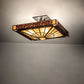 Meyda Lighting Zuvan 43" 4-Light Chestnut Semi-flush Mount Light With Amber Quartz & Maduro Idalight Shade