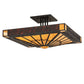 Meyda Lighting Zuvan 43" 4-Light Chestnut Semi-flush Mount Light With Amber Quartz & Maduro Idalight Shade