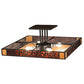 Meyda Lighting Zuvan 43" 4-Light Chestnut Semi-flush Mount Light With Amber Quartz & Maduro Idalight Shade
