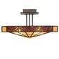 Meyda Lighting Zuvan 43" 4-Light Chestnut Semi-flush Mount Light With Amber Quartz & Maduro Idalight Shade
