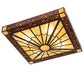 Meyda Lighting Zuvan 43" 4-Light Chestnut Semi-flush Mount Light With Amber Quartz & Maduro Idalight Shade