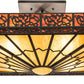 Meyda Lighting Zuvan 43" 4-Light Chestnut Semi-flush Mount Light With Amber Quartz & Maduro Idalight Shade