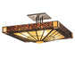 Meyda Lighting Zuvan 43" 4-Light Chestnut Semi-flush Mount Light With Amber Quartz & Maduro Idalight Shade