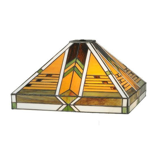 Meyda Tiffany Abilene 14" Square Green & Brown Shade Glass