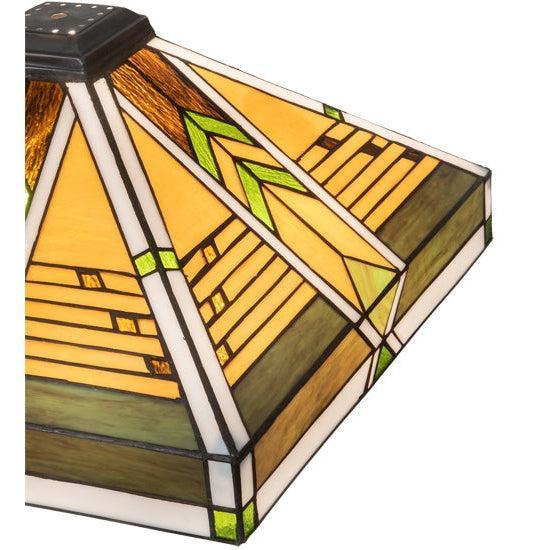 Meyda Tiffany Abilene 17" Square Green & Brown Shade Glass